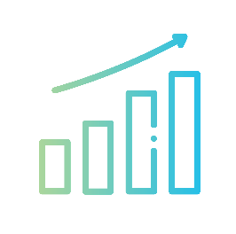 bar chart with arrow going up
